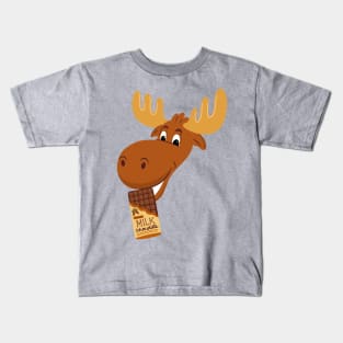 Lispe Chocolate Moose Funny Dad Joke Cartoon Kids T-Shirt